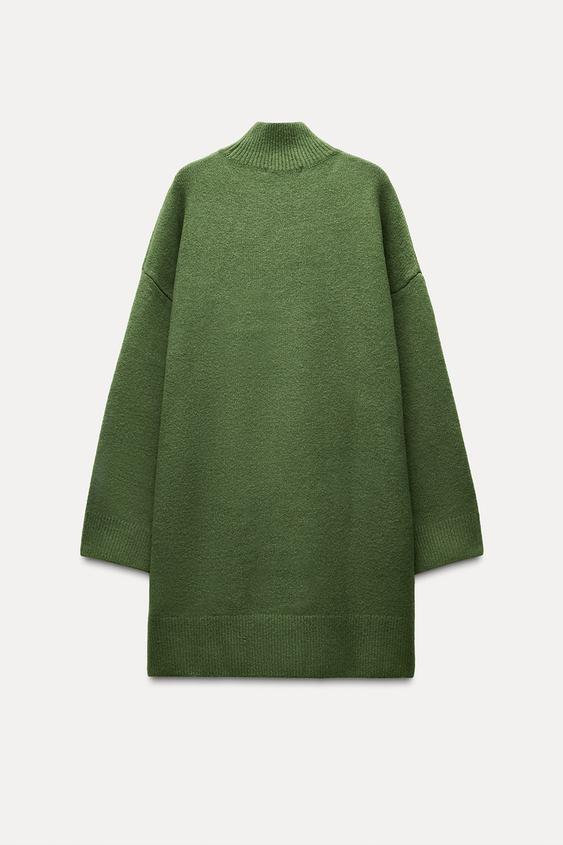 Zara HIGH COLLAR KNIT DRESS