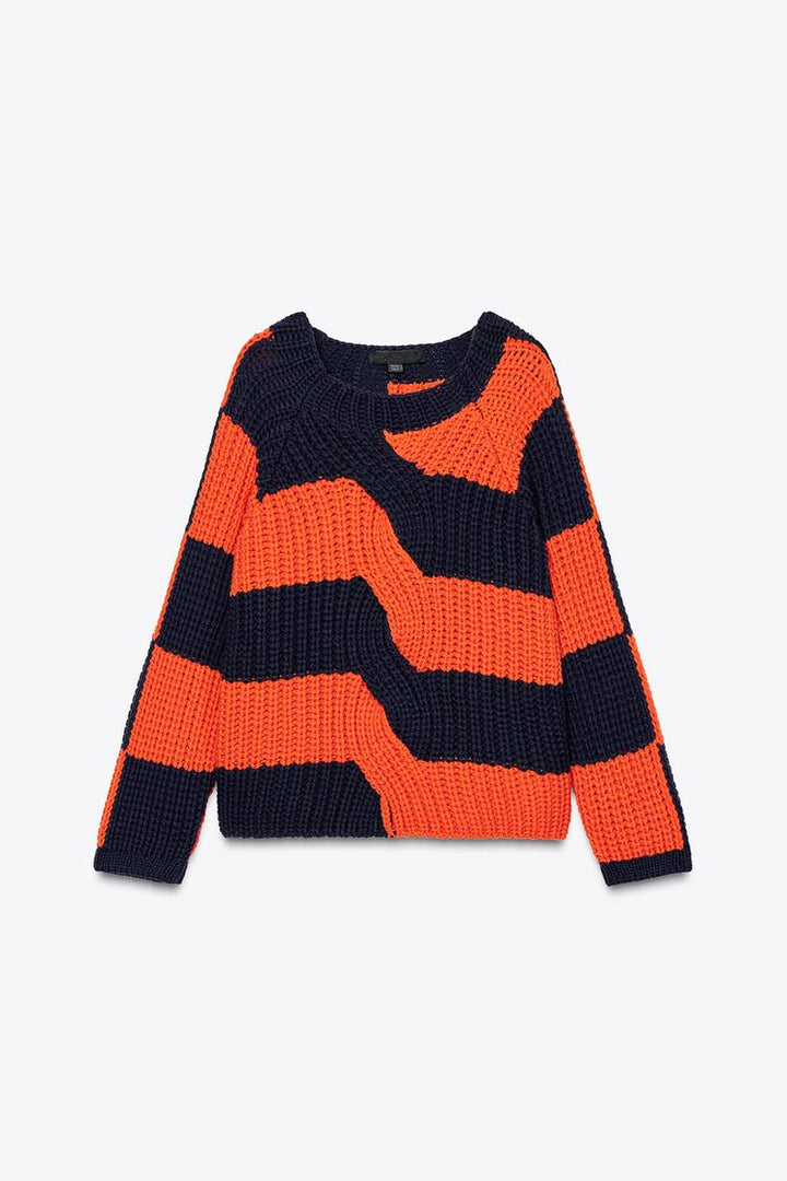 ZARA STRIPED OVERSIZE KNIT SWEATER