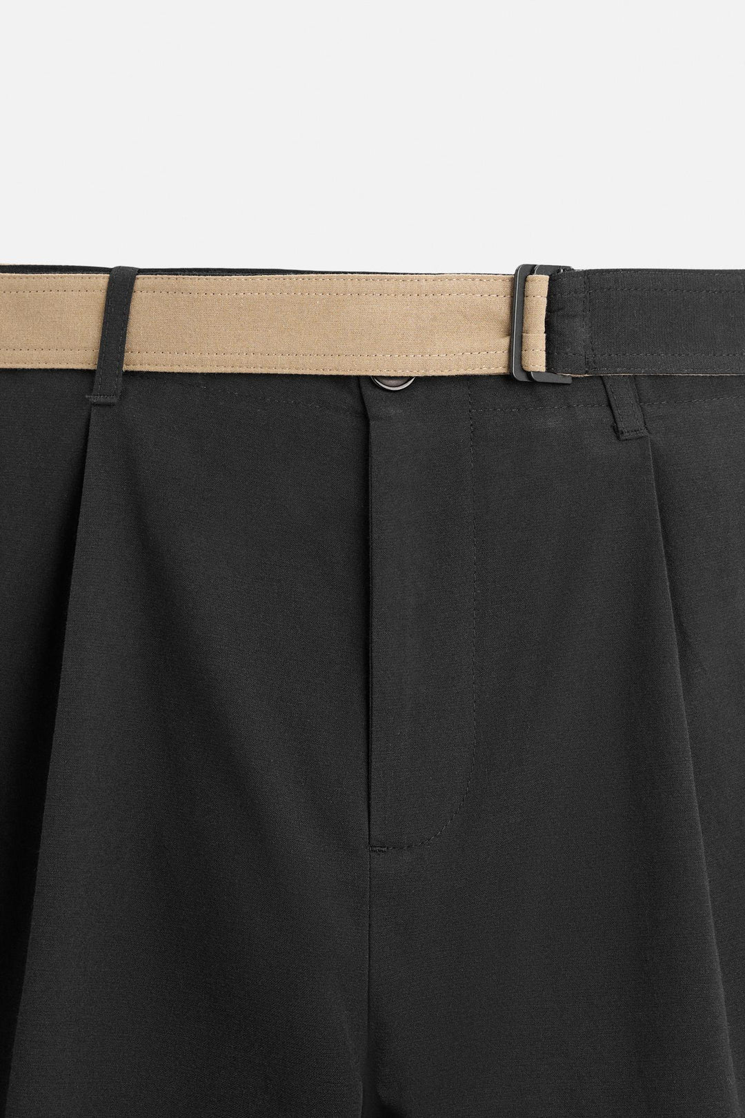 ZARA CONTRASTING BELT PANTS