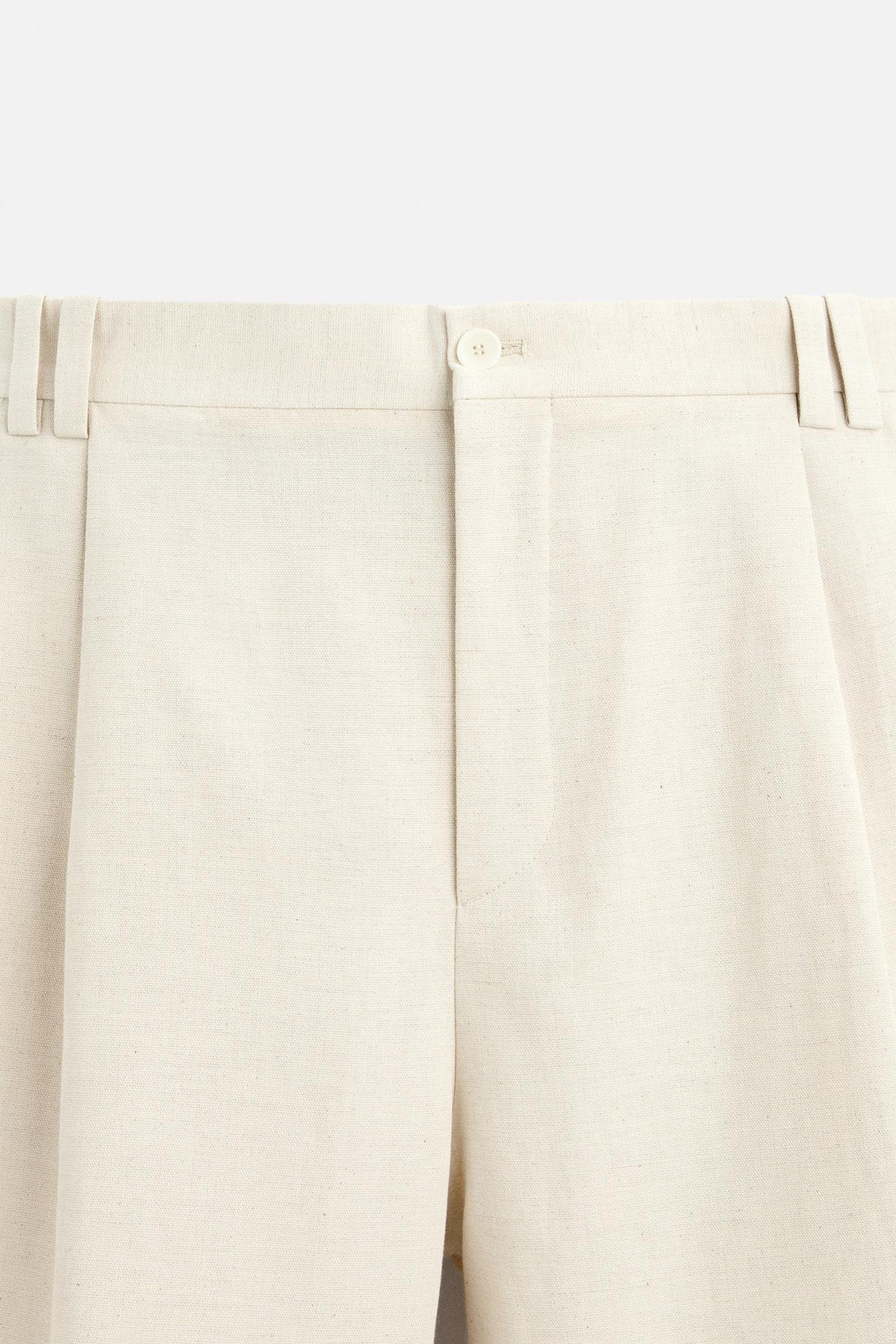 ZARA BALLOON FIT COTTON - LINEN BLEND PANTS