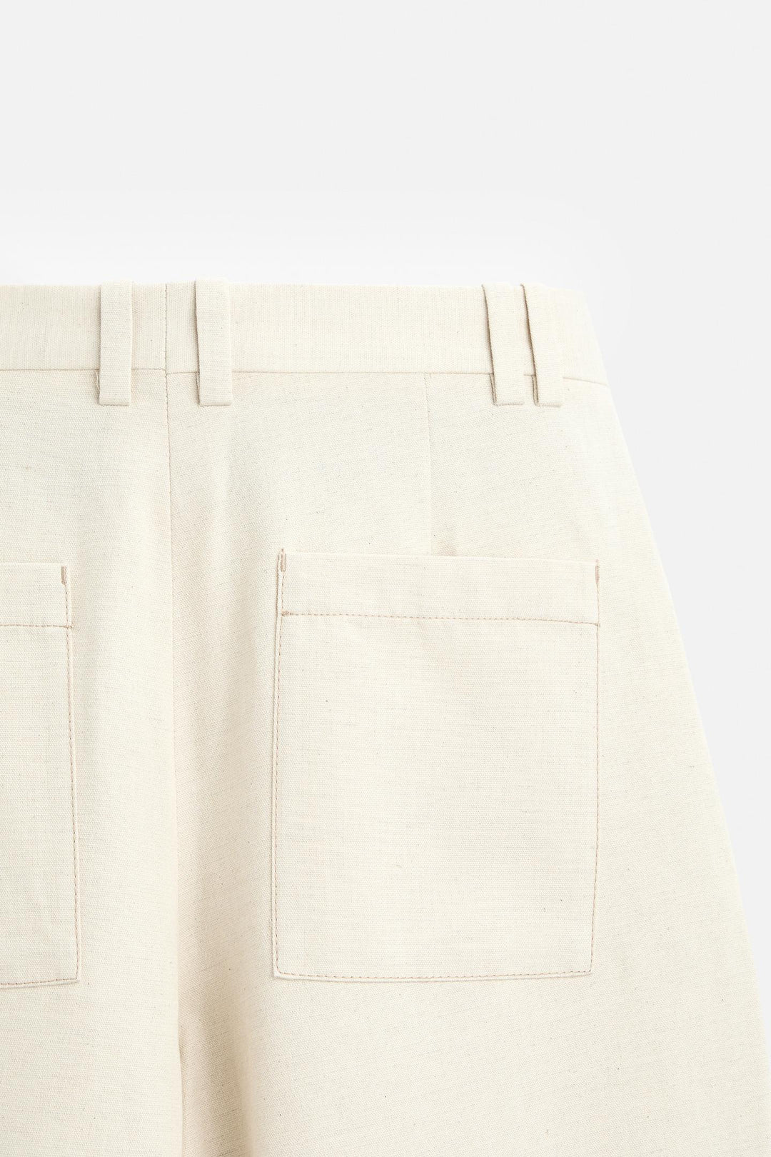 ZARA BALLOON FIT COTTON - LINEN BLEND PANTS