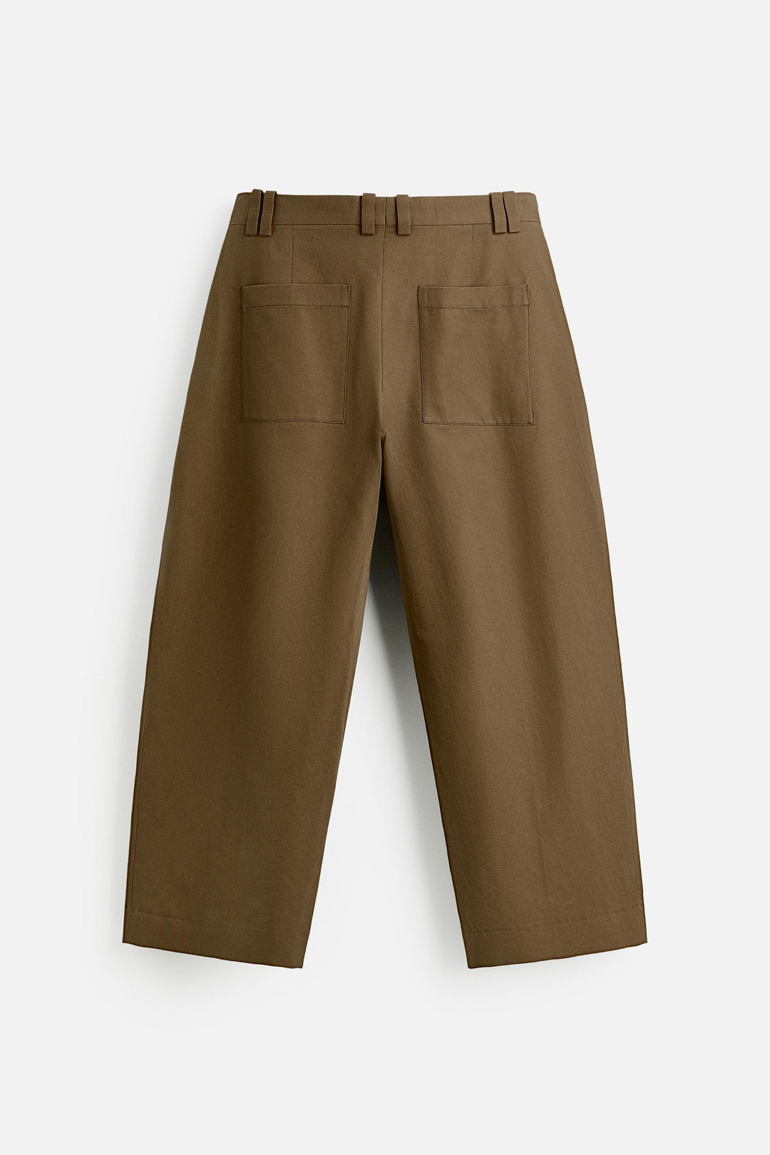 ZARA BALLOON FIT COTTON - LINEN BLEND PANTS