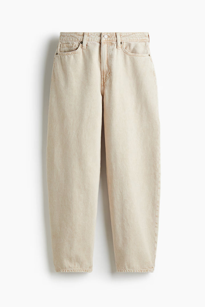 H&M High Rise Barrel Leg Jeans