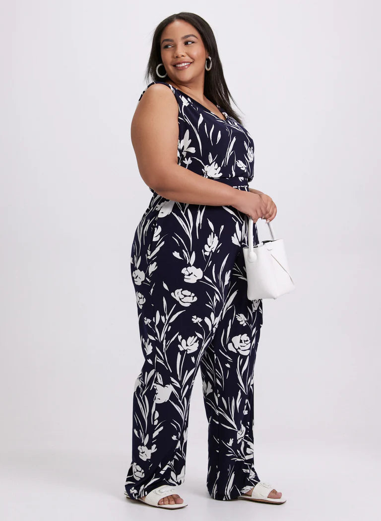 LAURA Floral Braided Belt Jumpsuit