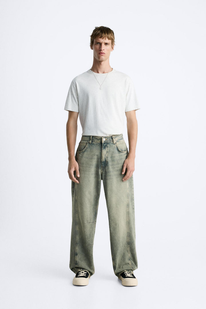 ZARA RELAXED FIT SEAM JEANS