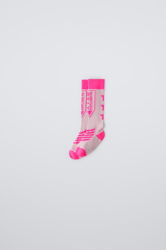 Zara COTTON BLEND KNEE SOCKS SKI COLLECTION