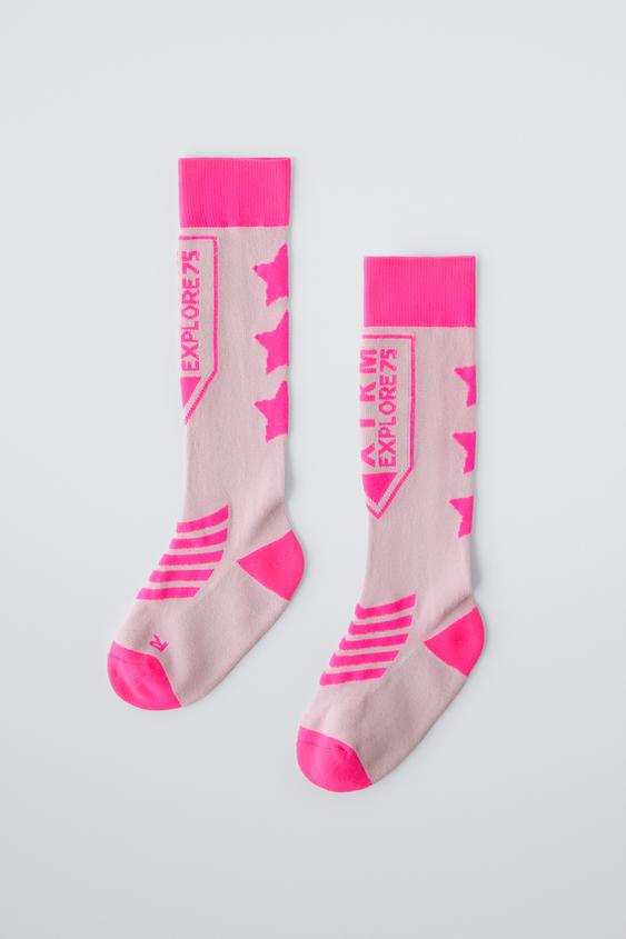 Zara COTTON BLEND KNEE SOCKS SKI COLLECTION