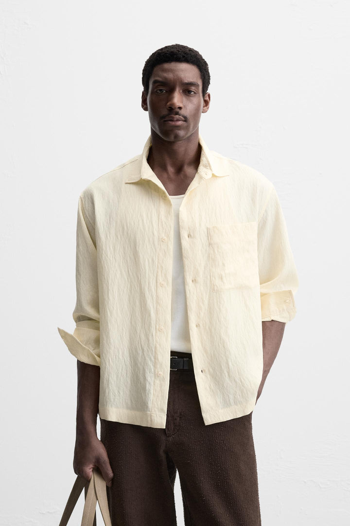 ZARA TEXTURED STRIPED SHIRT