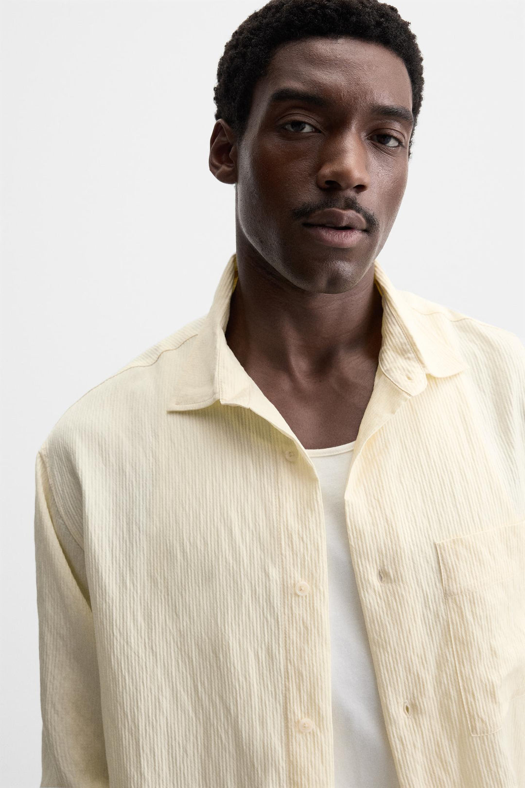 ZARA TEXTURED STRIPED SHIRT