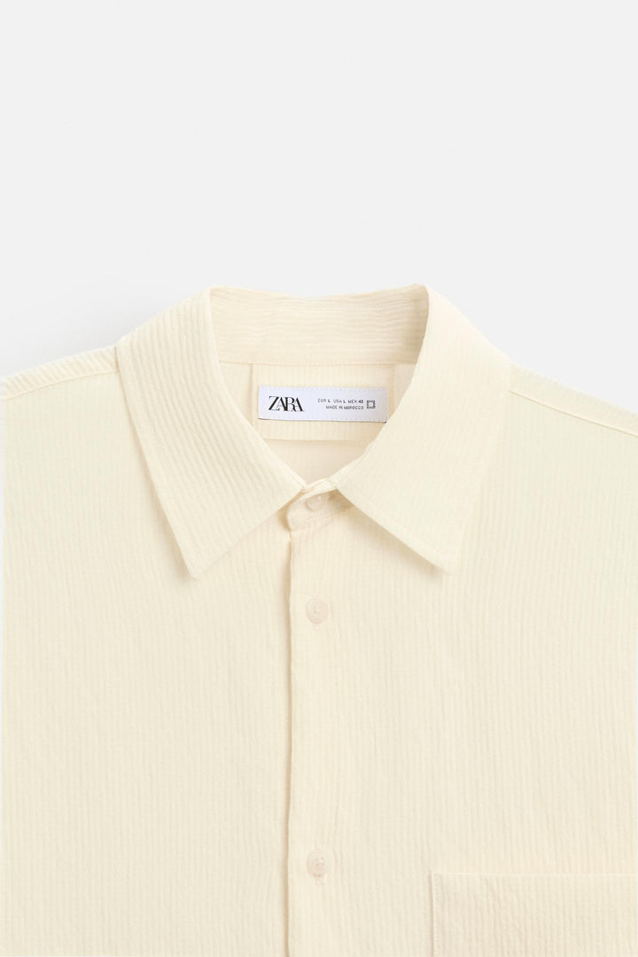 ZARA TEXTURED STRIPED SHIRT