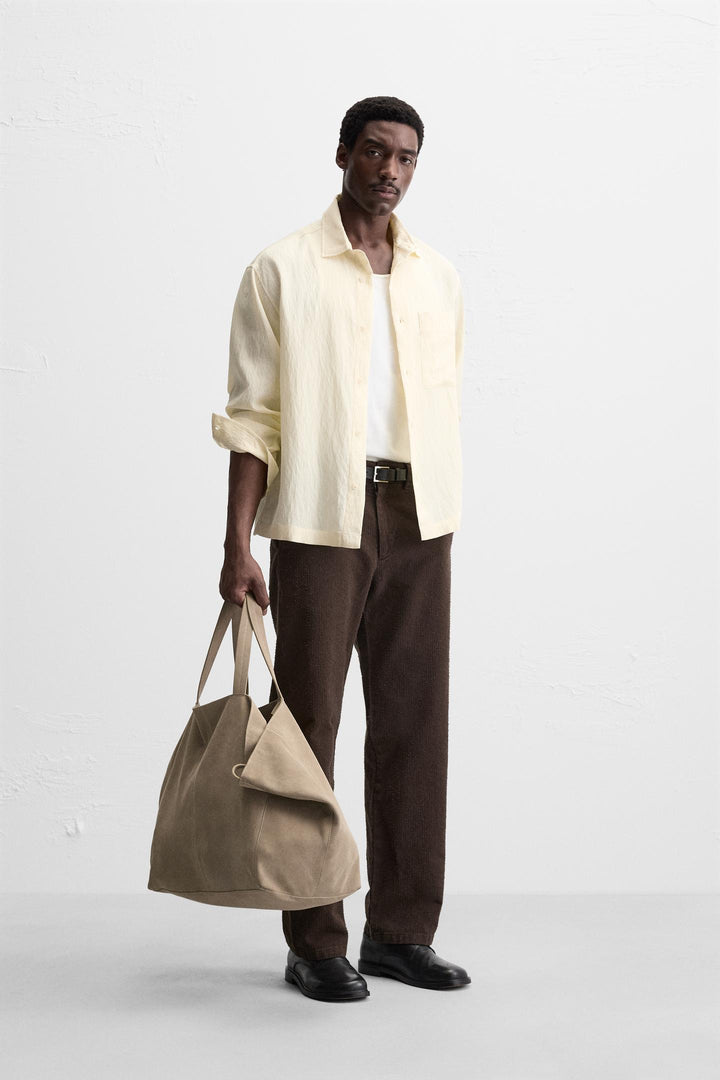 ZARA TEXTURED STRIPED SHIRT
