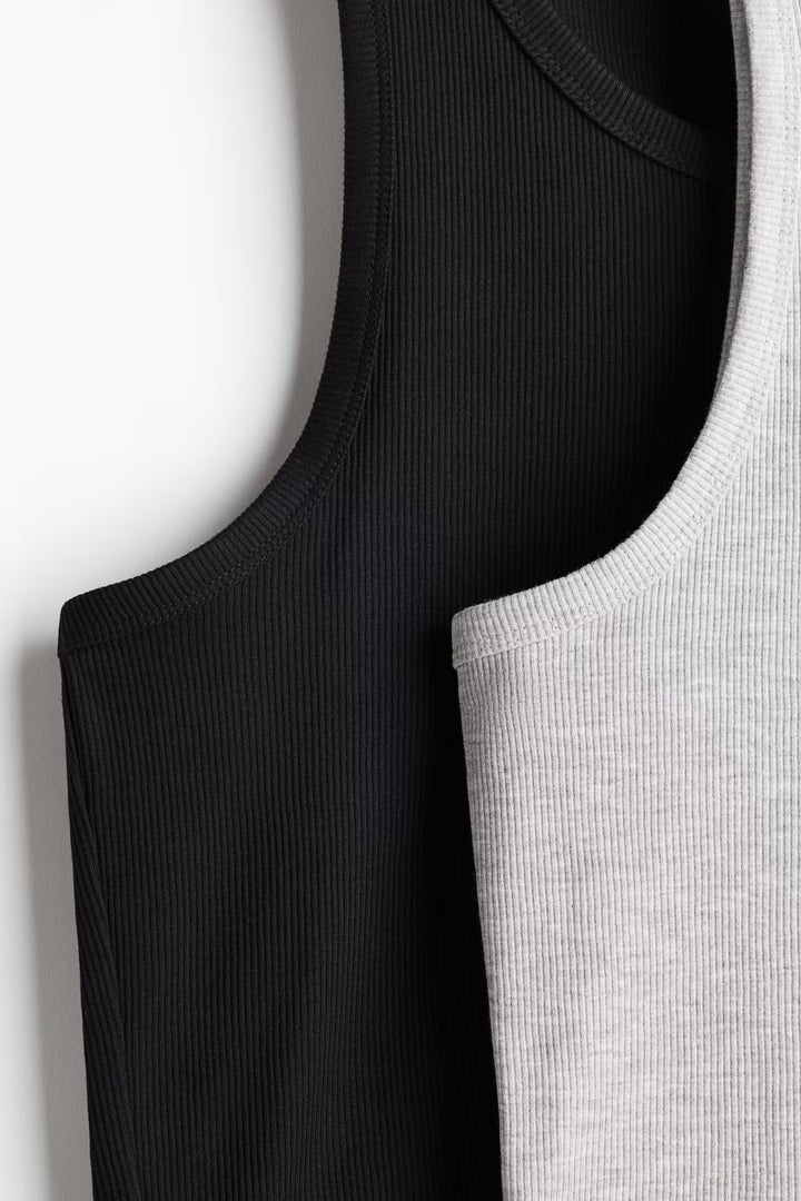 H&M 2-pack Slim Fit Ribbed Tank Tops