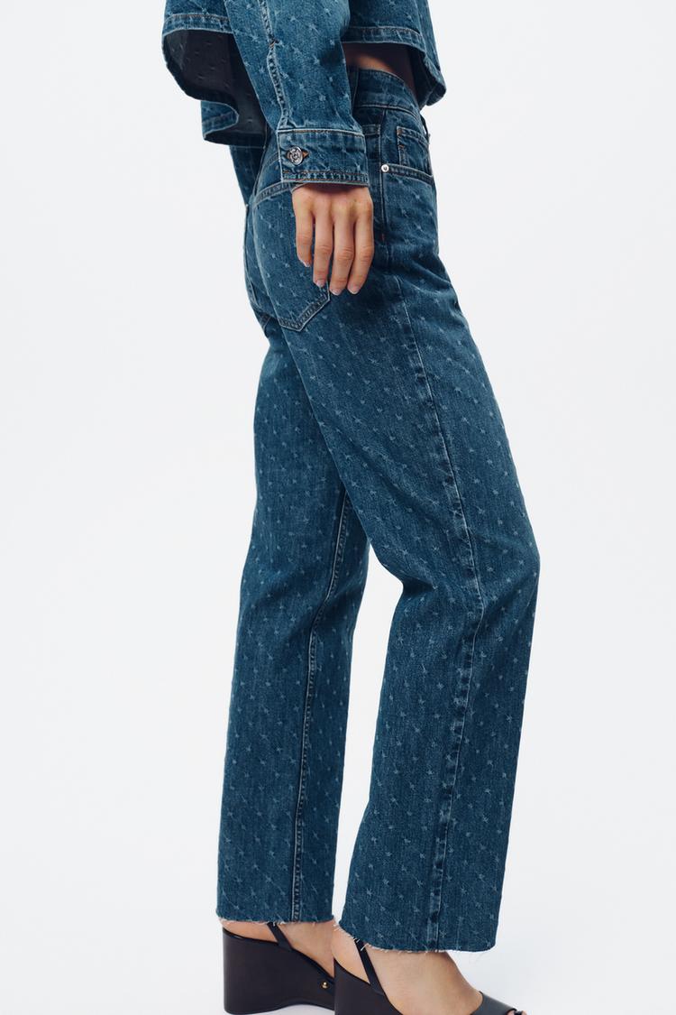 ZARA Z1975 HIGH-WAISTED STRAIGHT ANKLE JEANS
