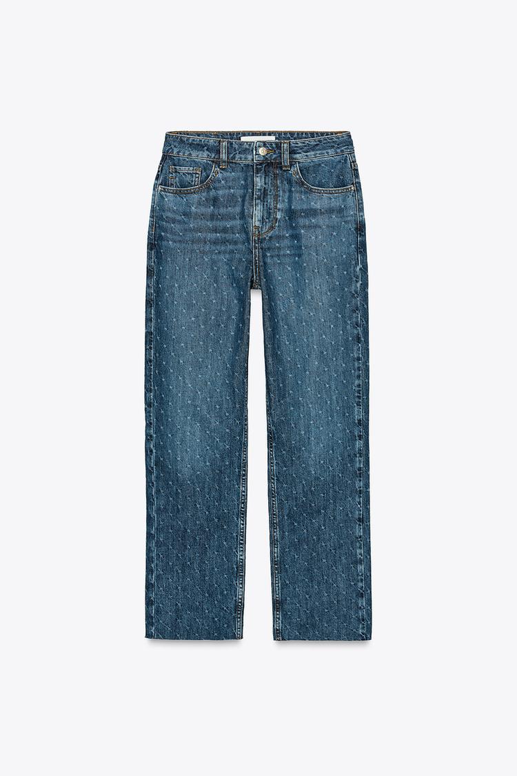 ZARA Z1975 HIGH-WAISTED STRAIGHT ANKLE JEANS