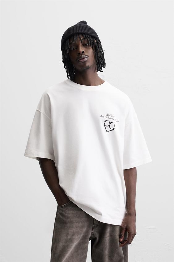 Zara TEXT PRINT T-SHIRT