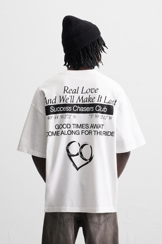 Zara TEXT PRINT T-SHIRT