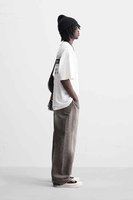 Zara TEXT PRINT T-SHIRT