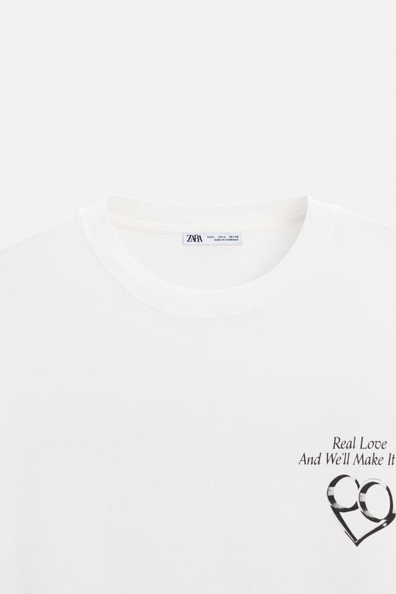 Zara TEXT PRINT T-SHIRT