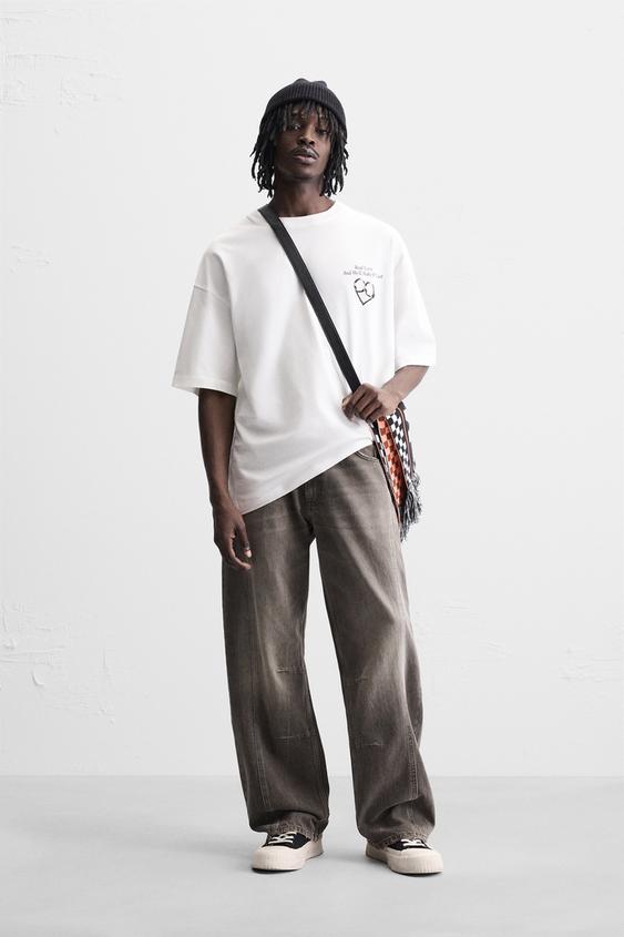 Zara TEXT PRINT T-SHIRT