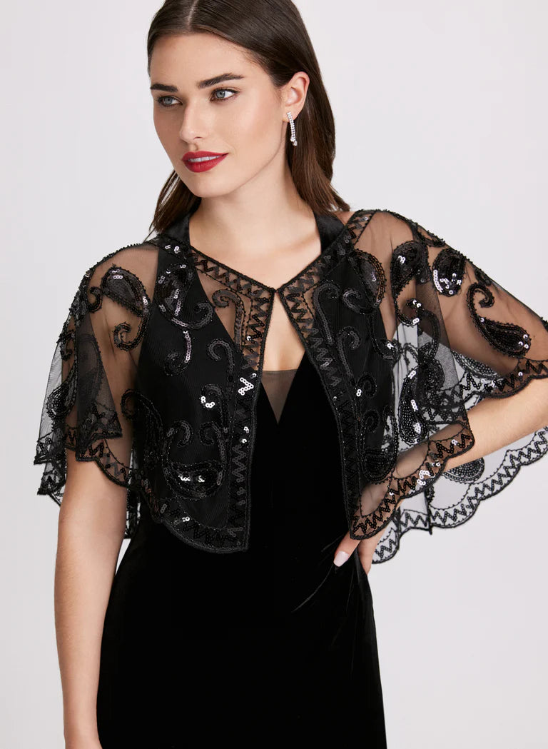 LAURA Sheer Mesh Capelet