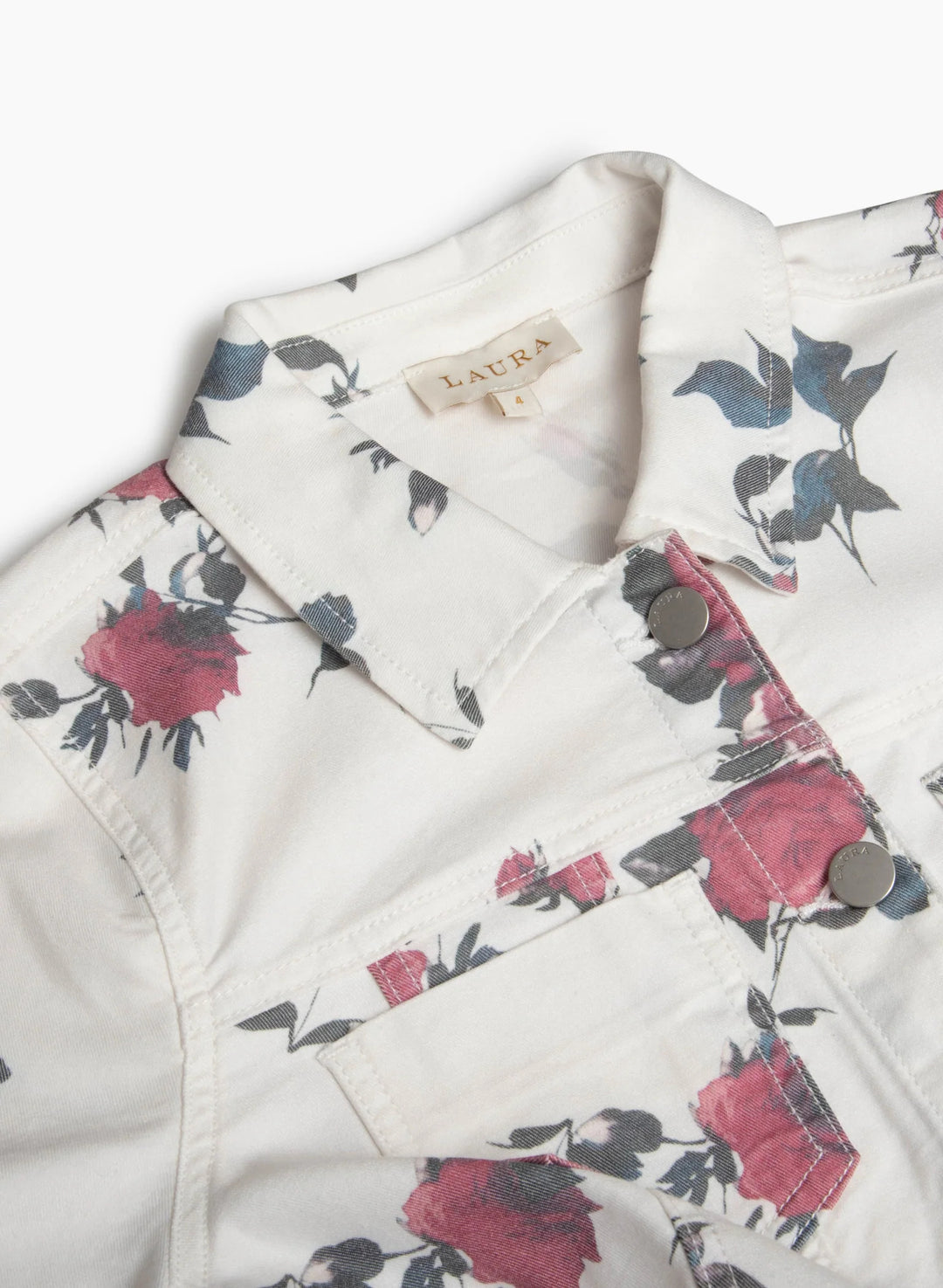 LAURA Floral Print Denim Jacket