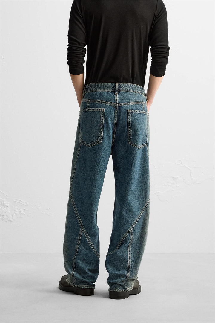 ZARA STRAIGHT FIT SEAM JEANS