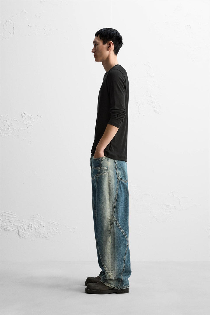 ZARA STRAIGHT FIT SEAM JEANS