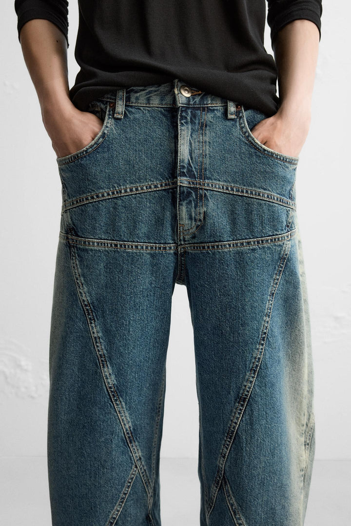 ZARA STRAIGHT FIT SEAM JEANS