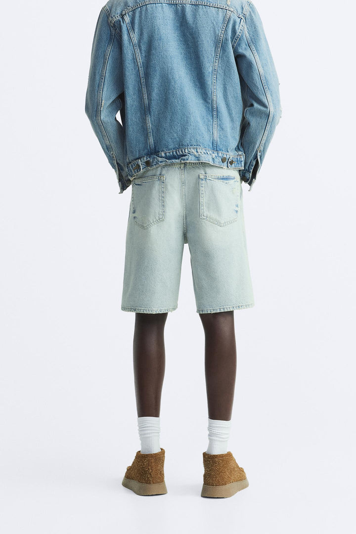 ZARA STRAIGHT FIT DENIM SHORTS