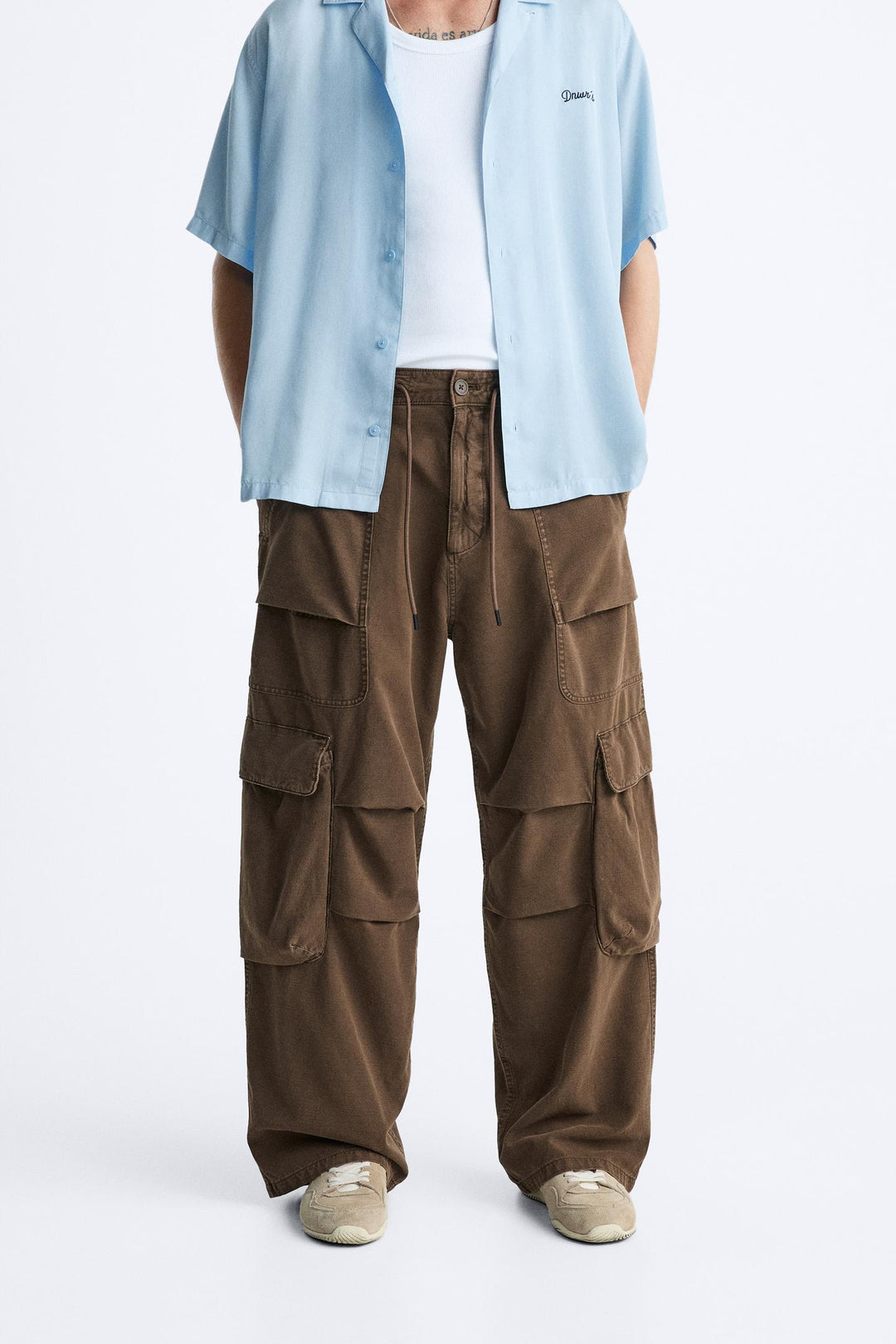 ZARA CARGO PARACHUTE PANTS