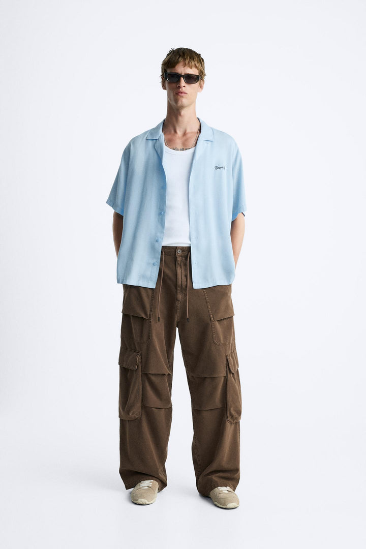 ZARA CARGO PARACHUTE PANTS