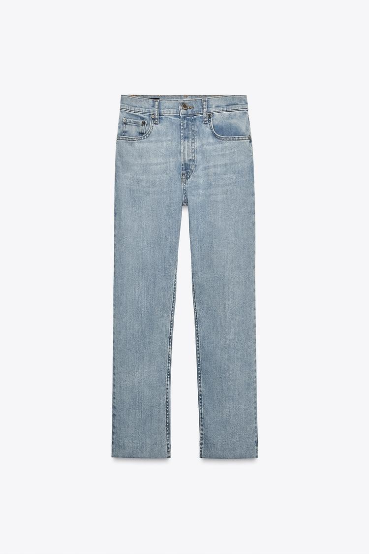 ZARA ZW COLLECTION HIGH RISE BOOTCUT CROPPED JEANS