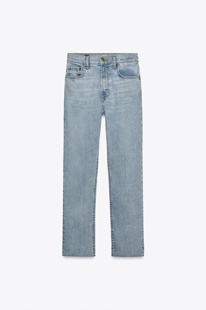 ZARA ZW COLLECTION HIGH RISE BOOTCUT CROPPED JEANS