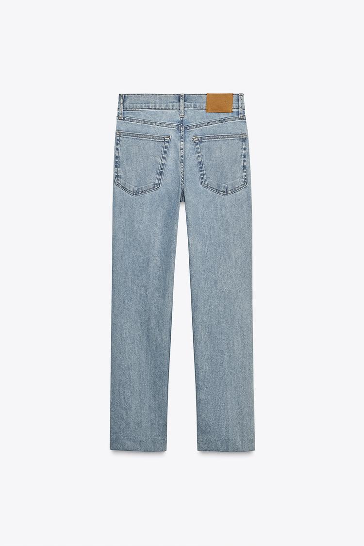 ZARA ZW COLLECTION HIGH RISE BOOTCUT CROPPED JEANS
