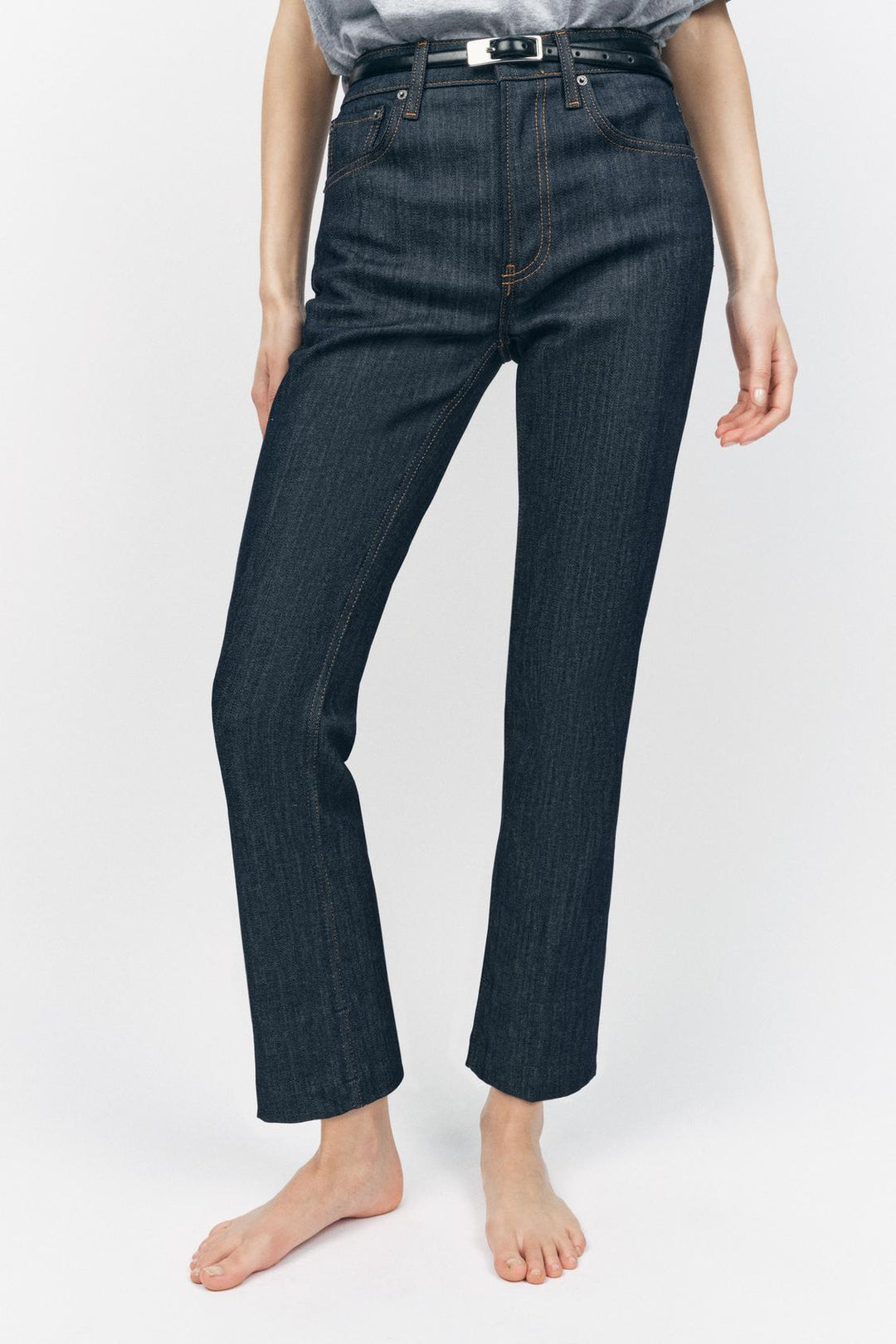 ZARA ZW COLLECTION HIGH RISE BOOTCUT CROPPED JEANS
