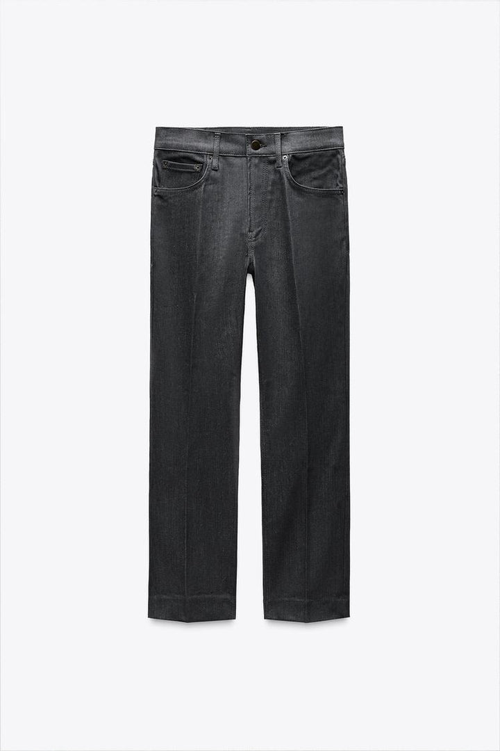 ZARA ZW COLLECTION HIGH WAIST CROPPED BOOTCUT JEANS