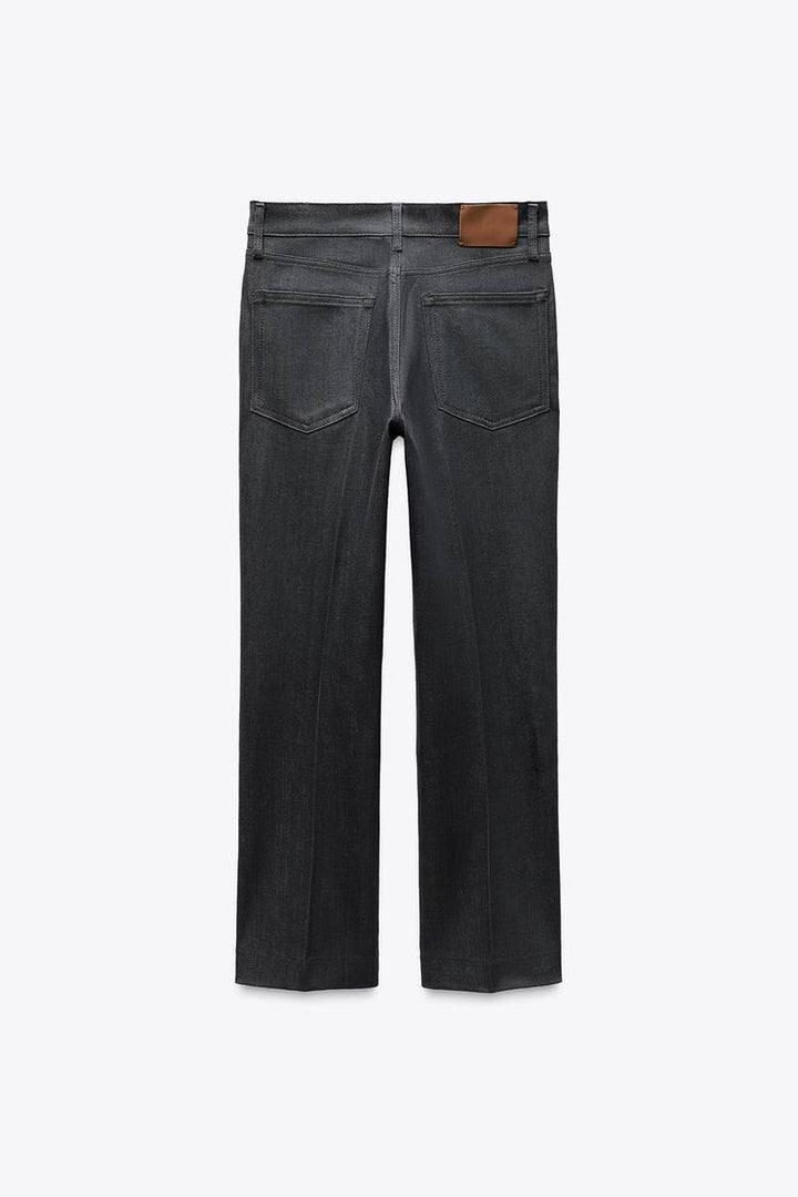 ZARA ZW COLLECTION HIGH WAIST CROPPED BOOTCUT JEANS