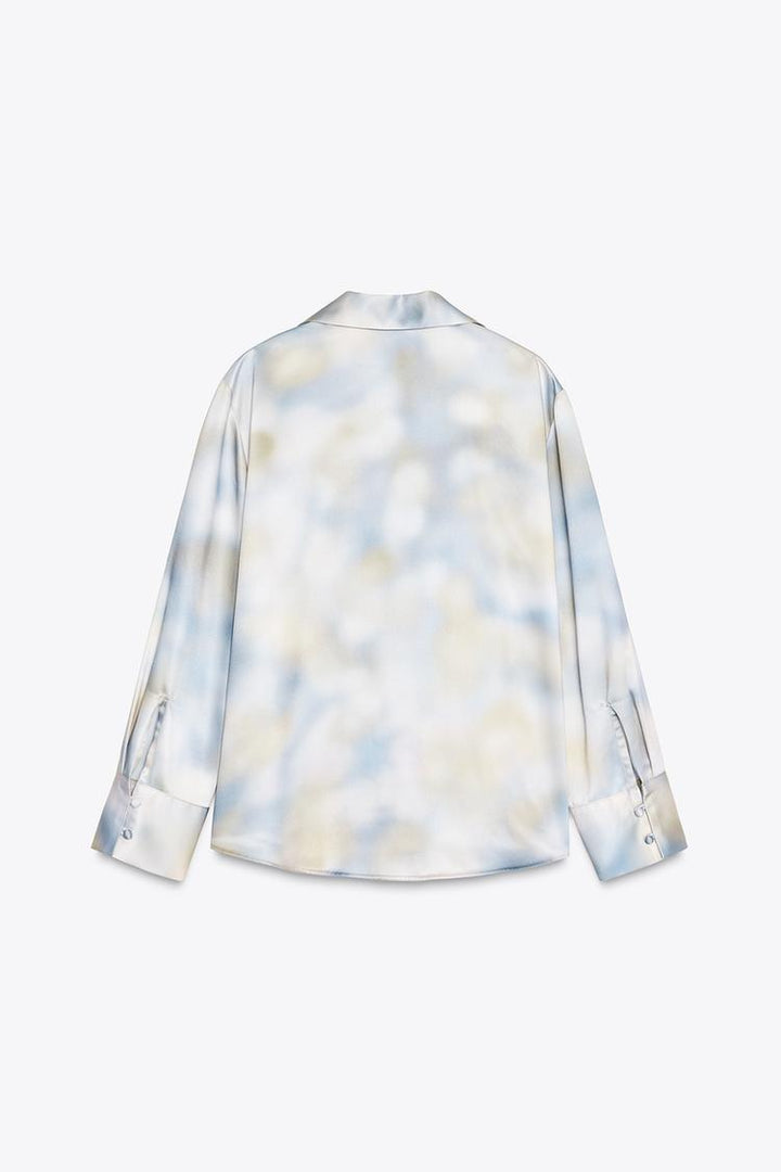 ZARA SATIN EFFECT TIE-DYE SHIRT