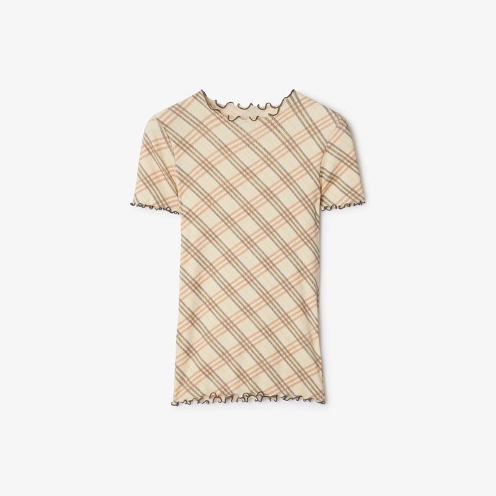 Burberry Check Stretch Cotton T-shirt