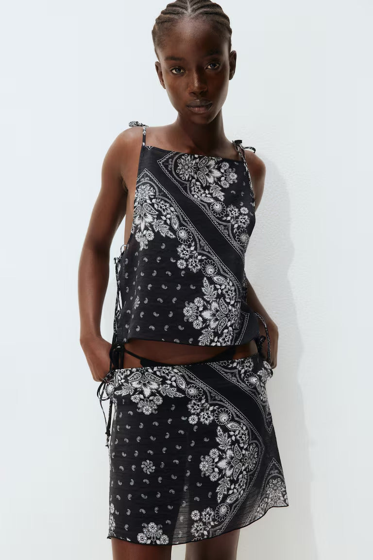 H&M TIE-DETAIL BEACH SKIRT