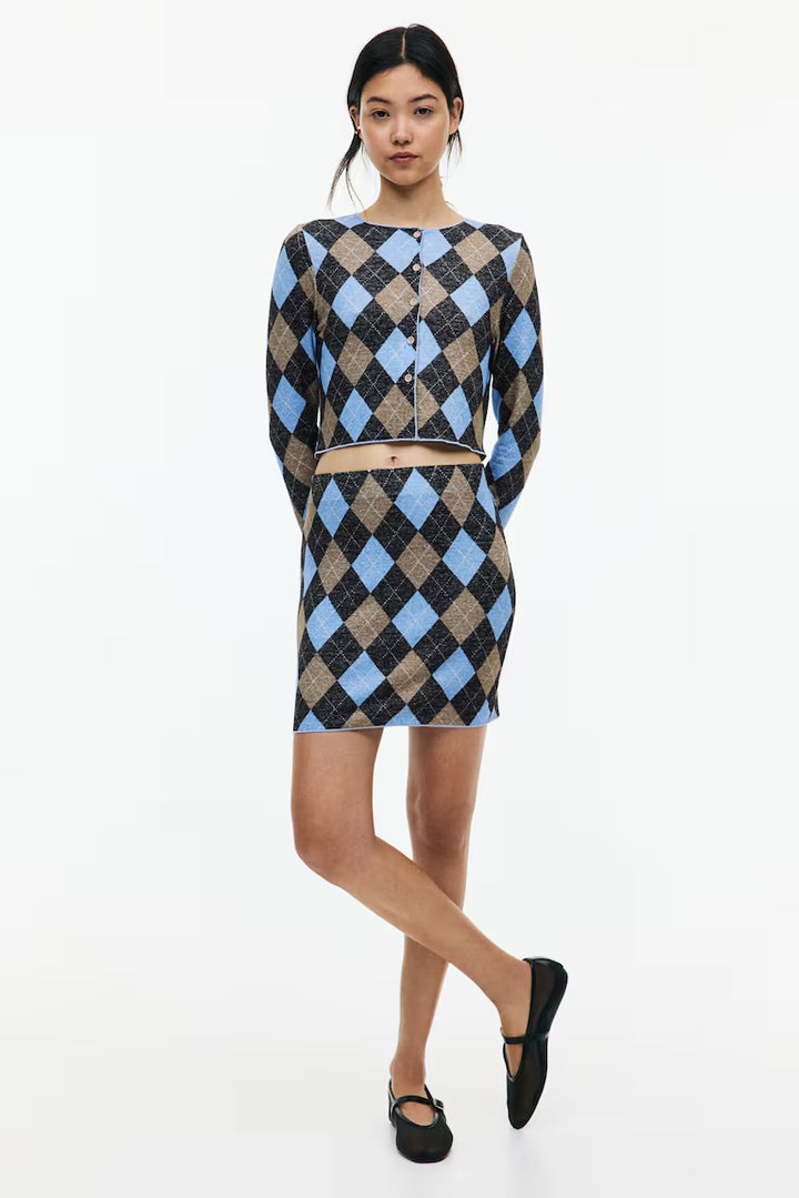 H&M FINE-KNIT MINI SKIRT