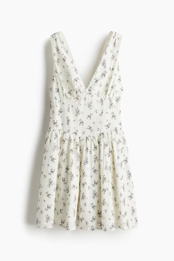 H&M Cotton Dress with Flared Skirt