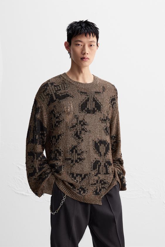 Zara SHINY OPEN KNIT SWEATER LIMITED EDITION