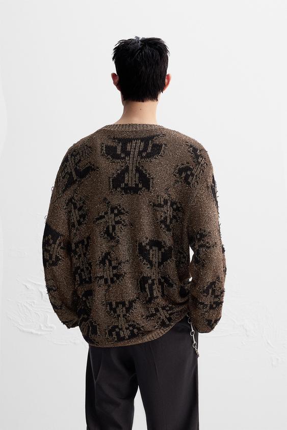 Zara SHINY OPEN KNIT SWEATER LIMITED EDITION