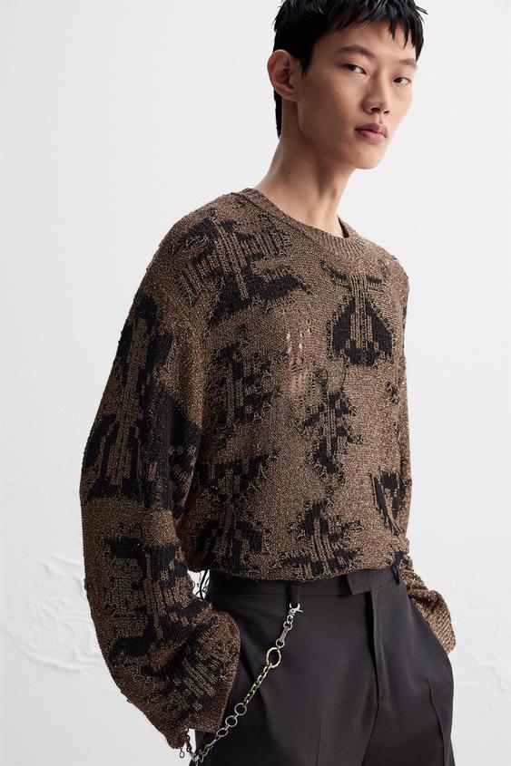 Zara SHINY OPEN KNIT SWEATER LIMITED EDITION