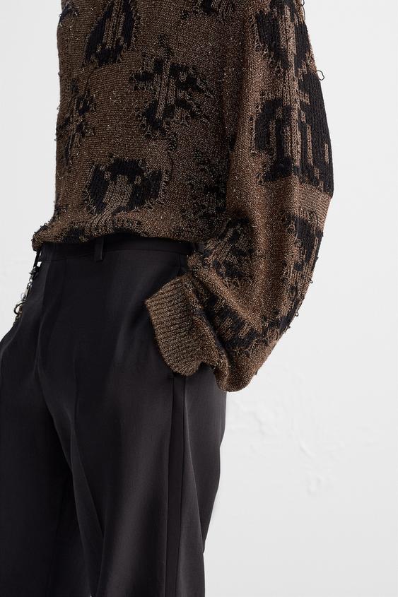 Zara SHINY OPEN KNIT SWEATER LIMITED EDITION