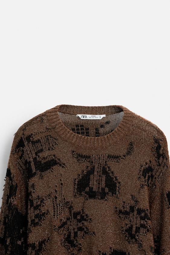 Zara SHINY OPEN KNIT SWEATER LIMITED EDITION