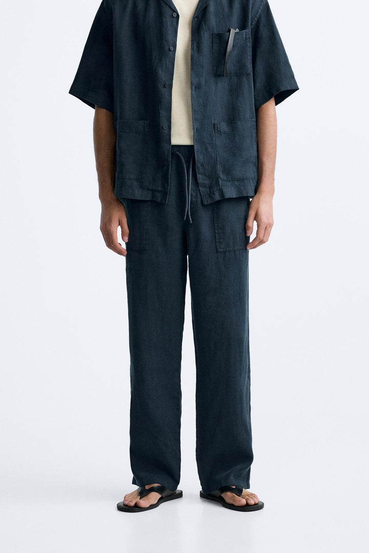 ZARA LINEN PANTS IN 100% LINEN