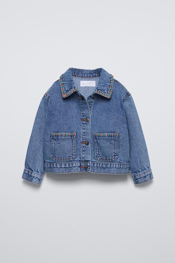 Zara EMBROIDERED DENIM JACKET
