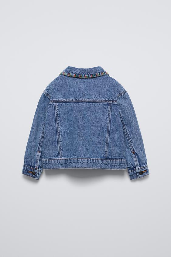 Zara EMBROIDERED DENIM JACKET
